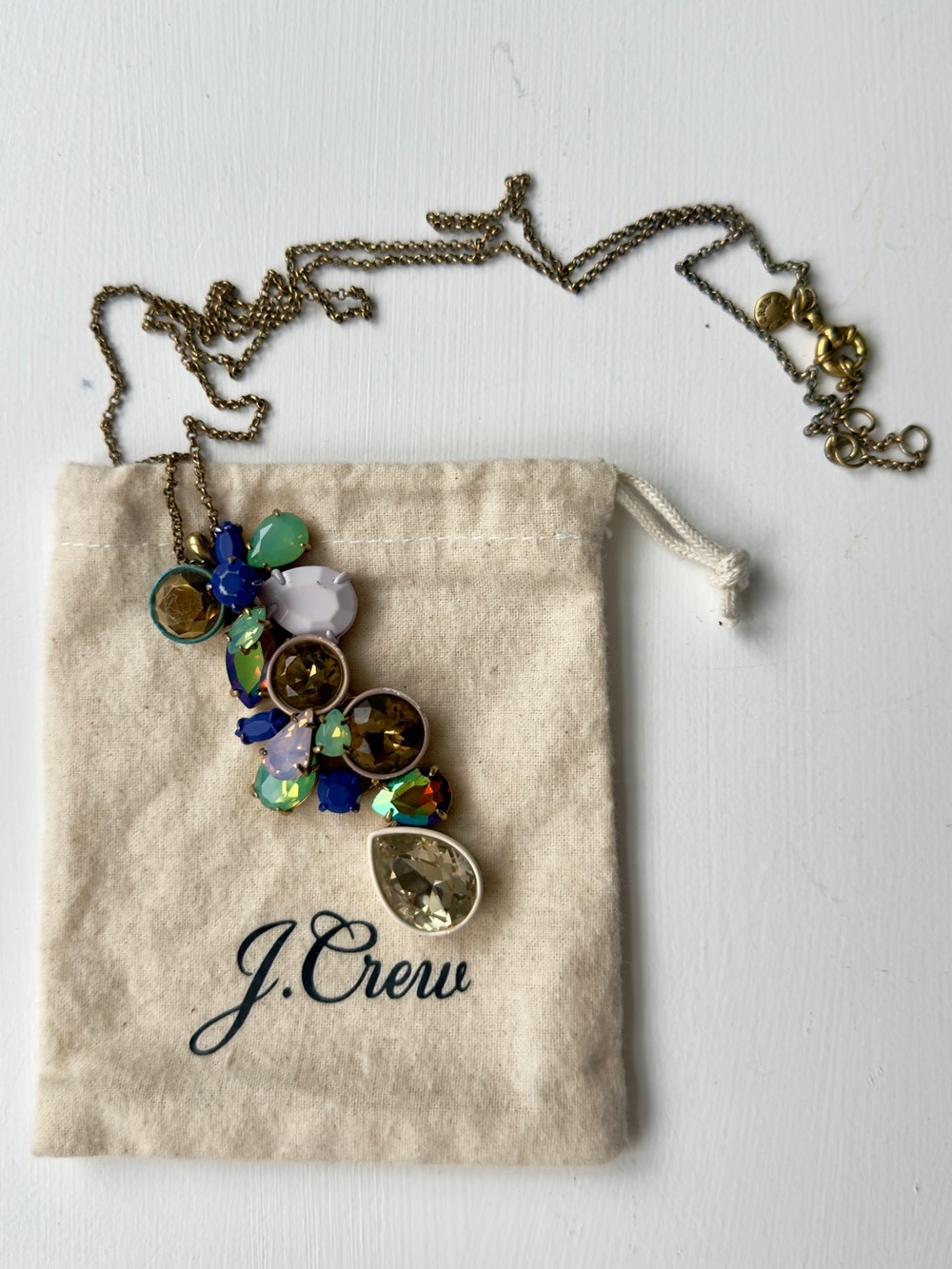 Vintage J.Crew Jenna Lyons Era Crystal Cluster Brûlée Statement Necklace Bag